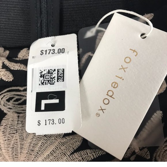 NWT- Foxiedox Black Embroidered off shoulder dress - Picture 4 of 7